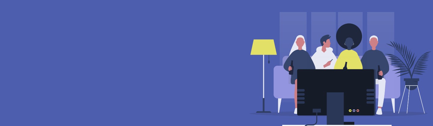 Watching TV Illustration