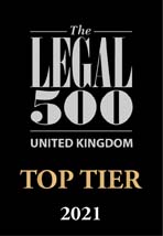 Legal 500 UK Top Tier Law Firm 2021 Award Wiggin LLP